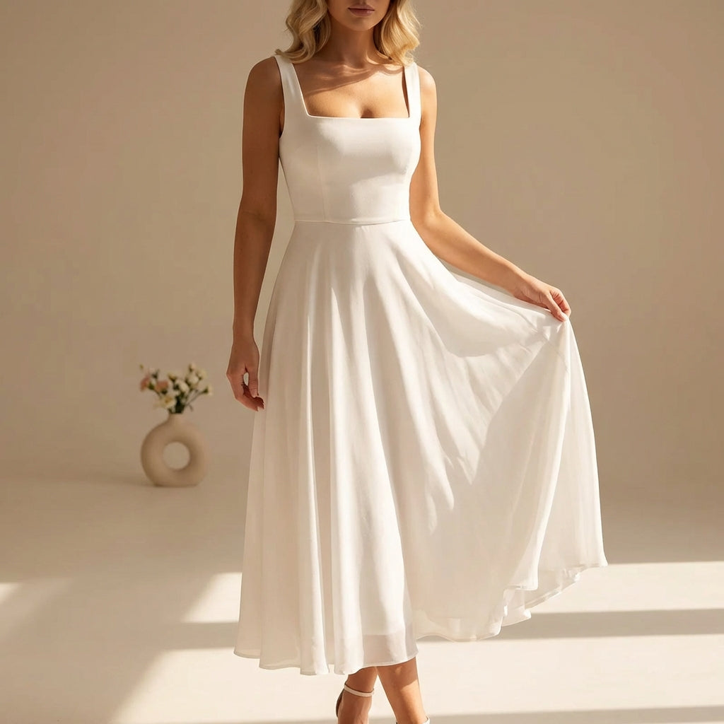Rina Sleeveless Chiffon Midi Dress