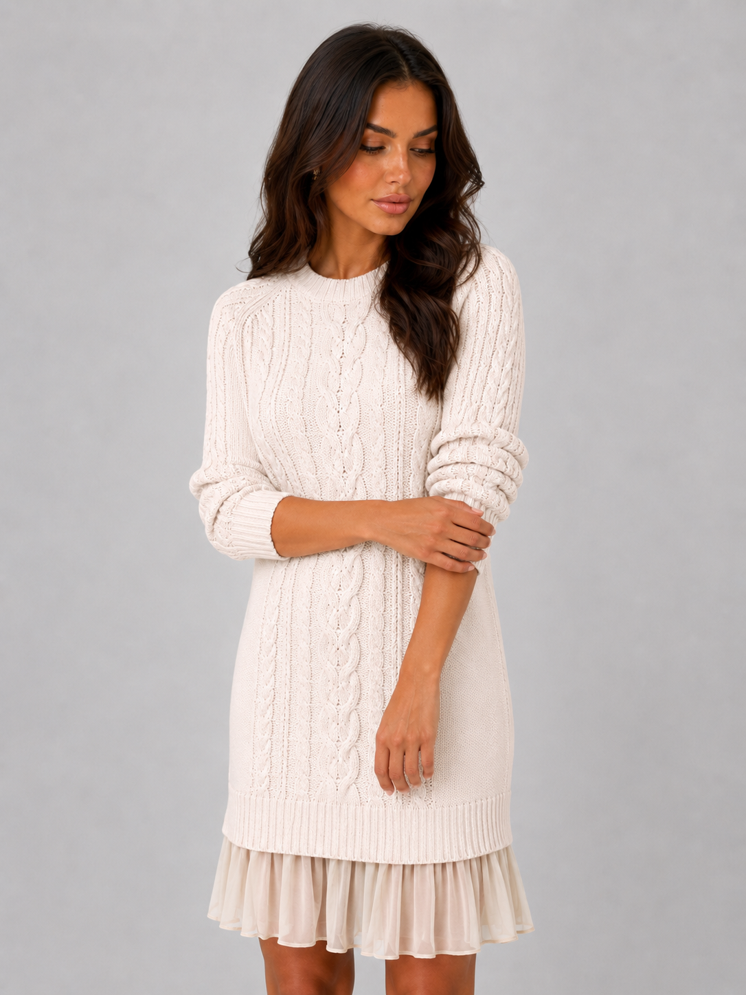 Clara Cable Knit Jumper Dress
