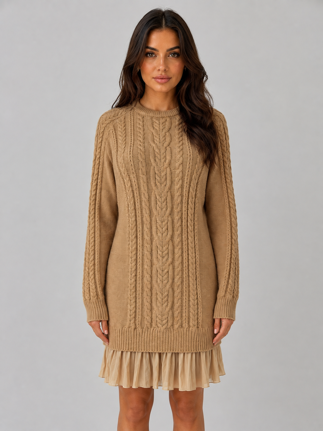 Clara Cable Knit Jumper Dress