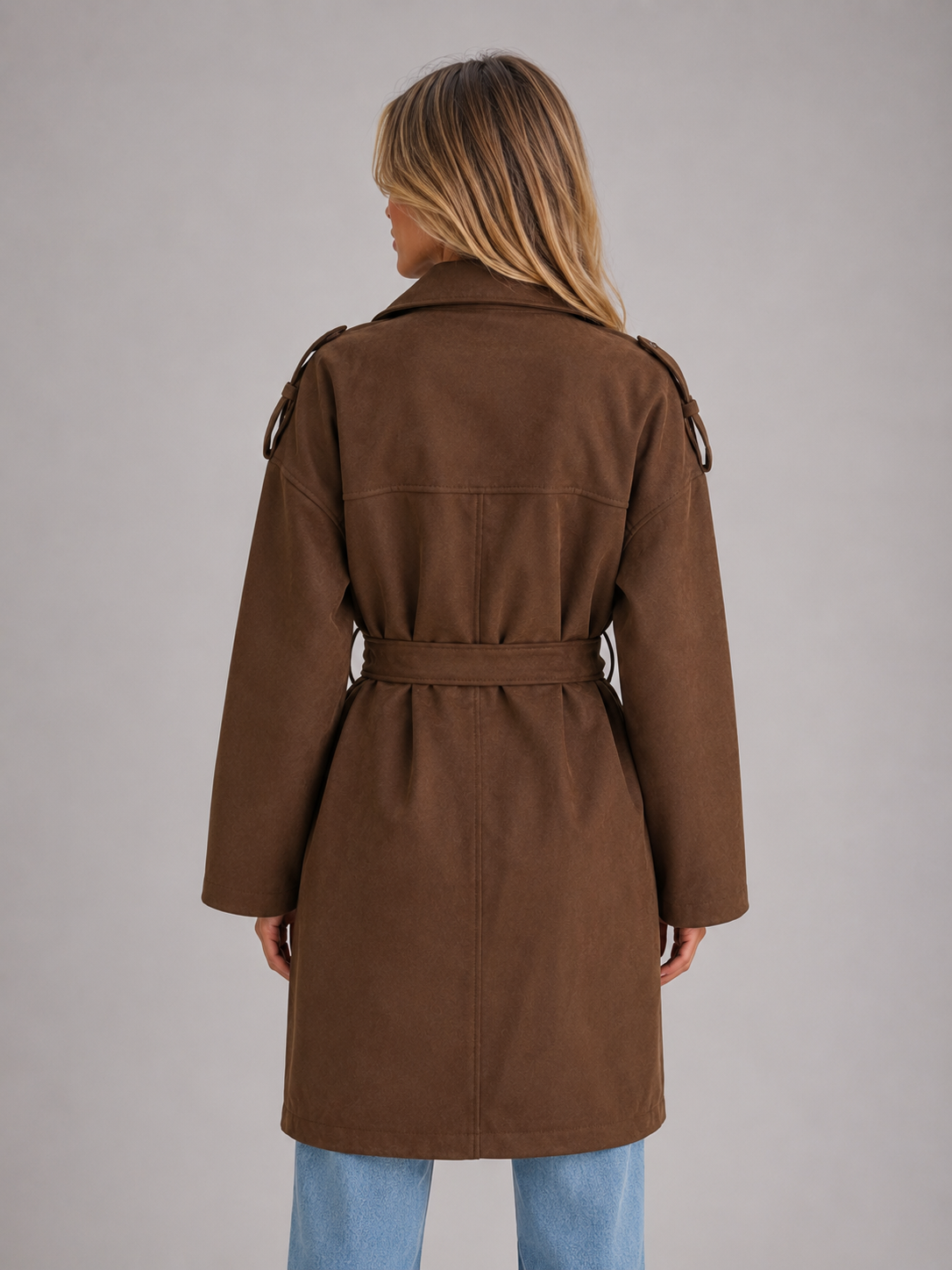 Diana Suede Look Trench Coat