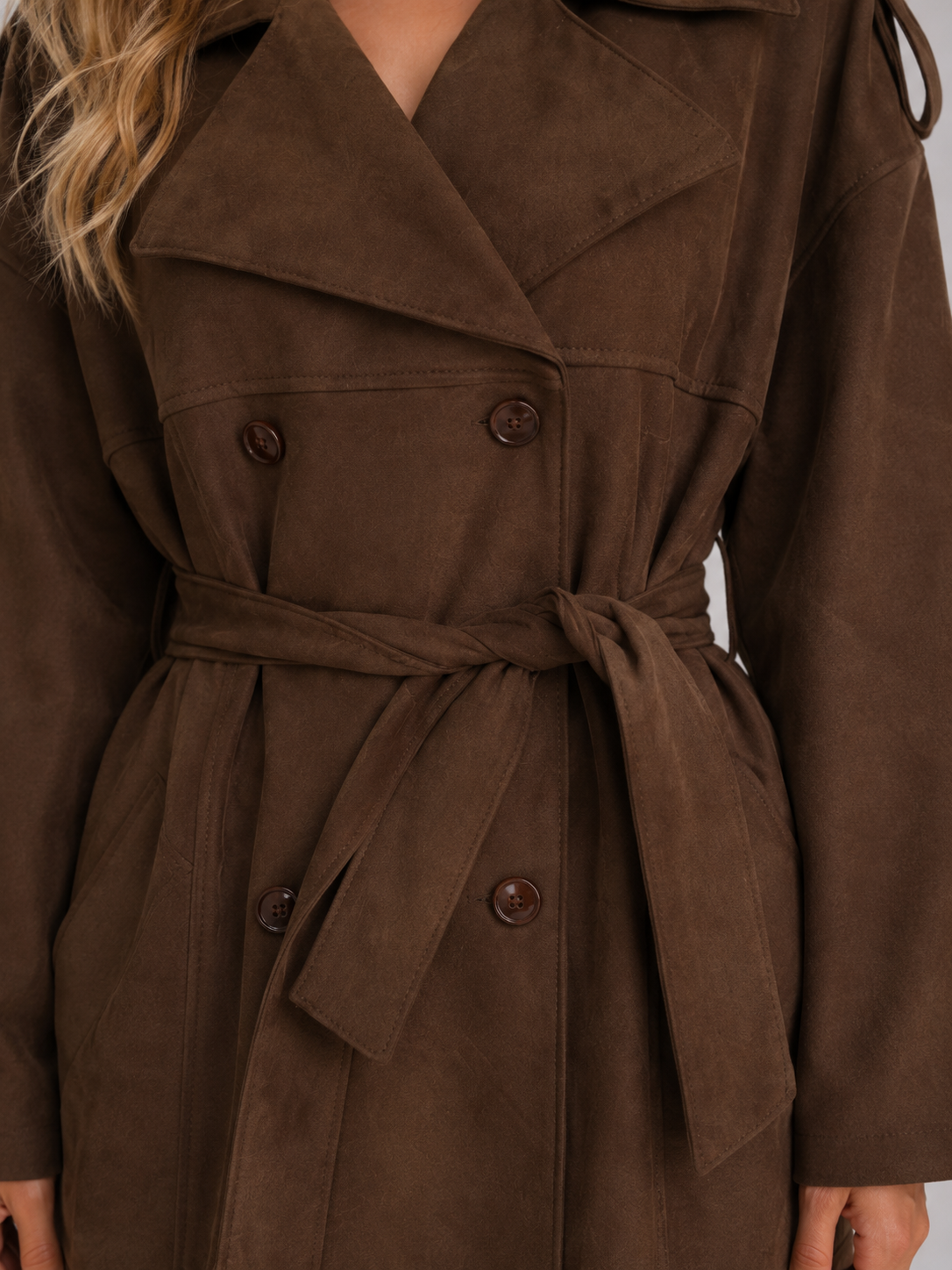 Diana Suede Look Trench Coat