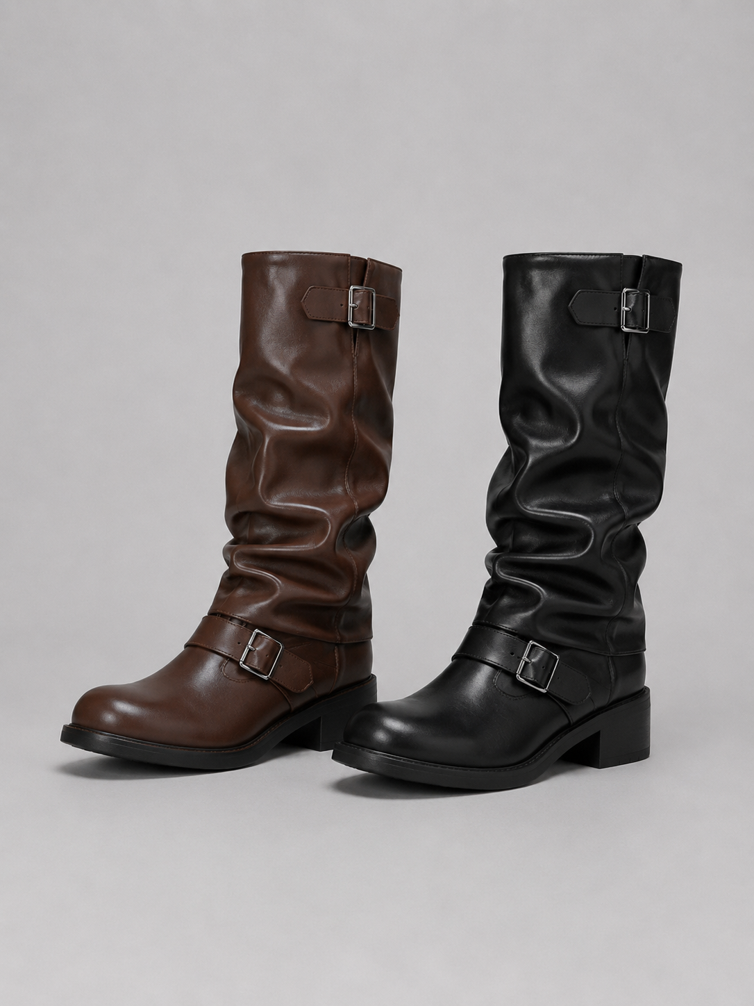 Knee-High Boots – Roxanne Biker Buckle