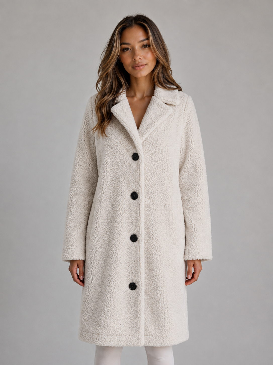Camille Longline Teddy Coat