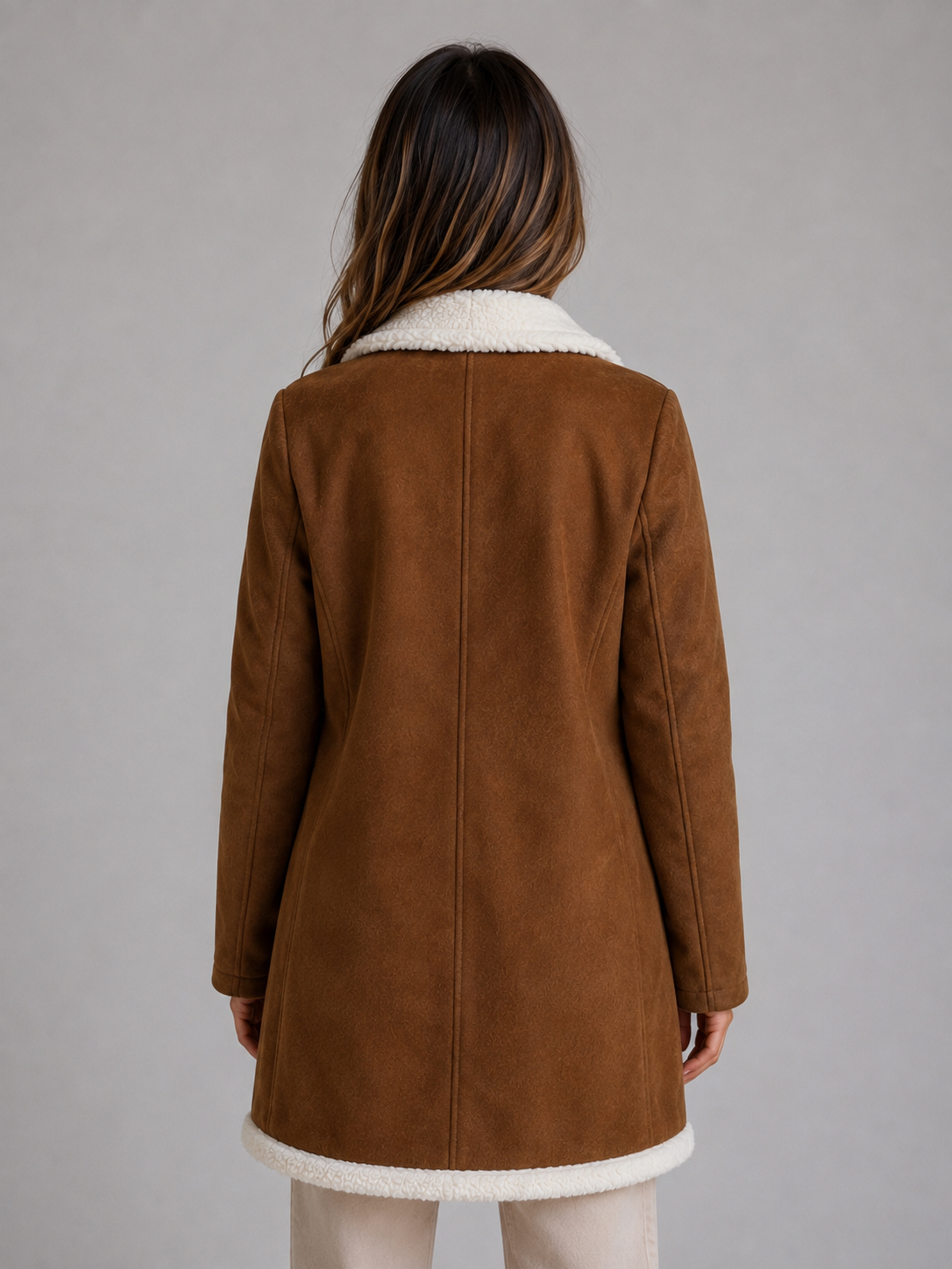 Vienna Longline Suede Teddy Coat