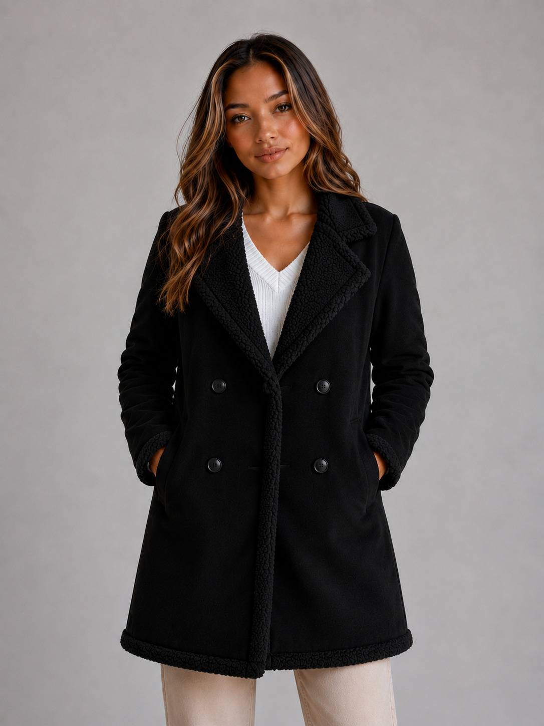 Vienna Longline Suede Teddy Coat