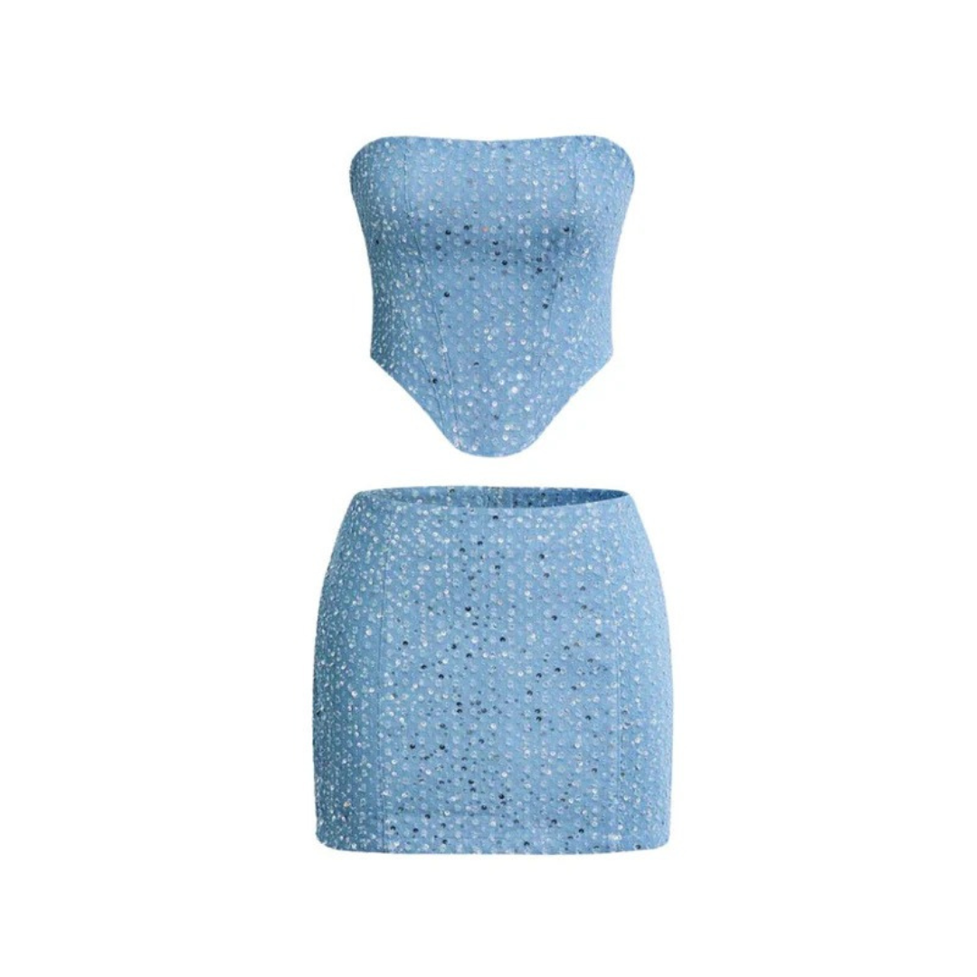 Eliana Sequin Two-Piece Skirt Set