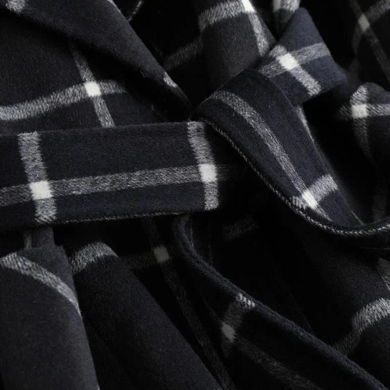 Adriana Plaid Winter Trench Coat
