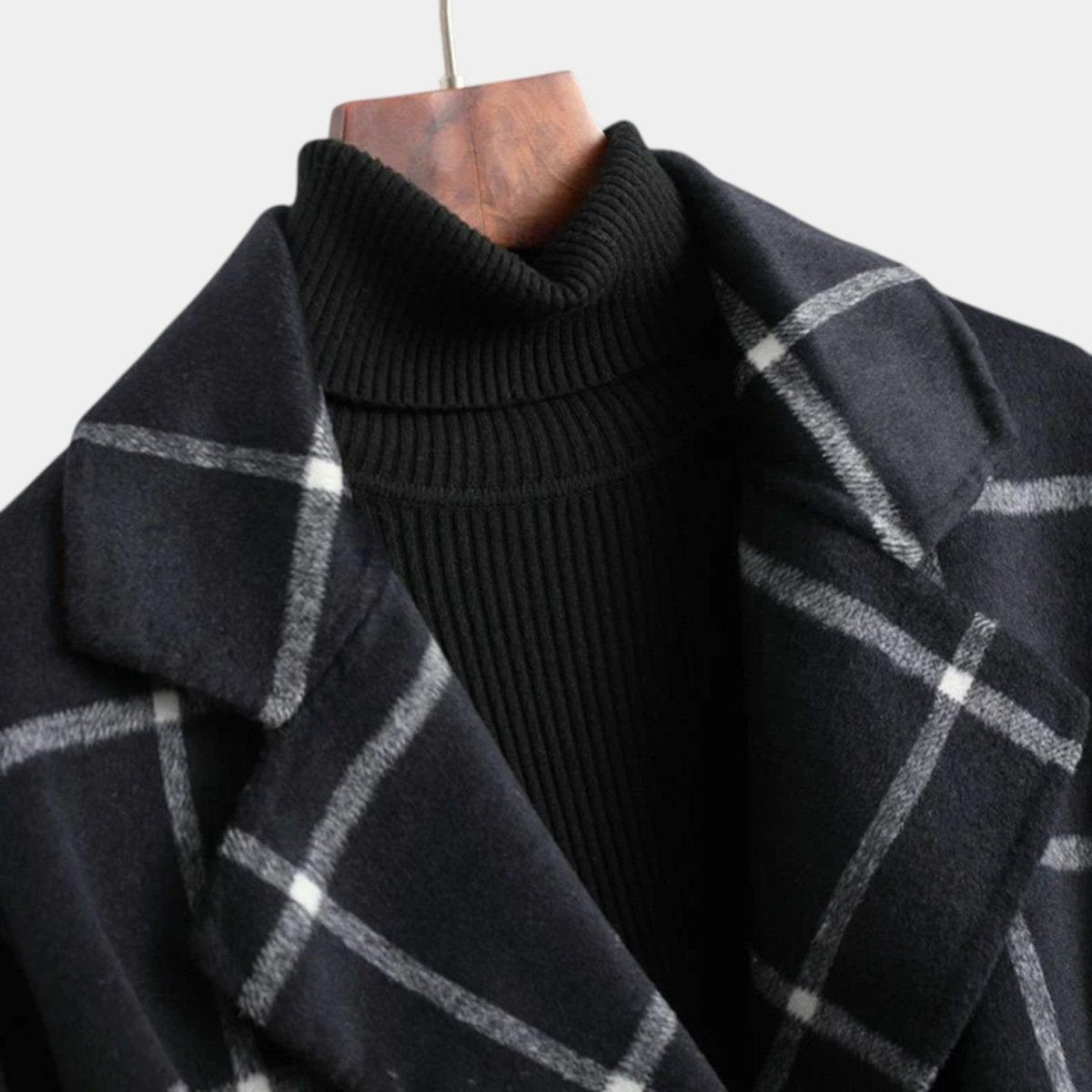 Adriana Plaid Winter Trench Coat