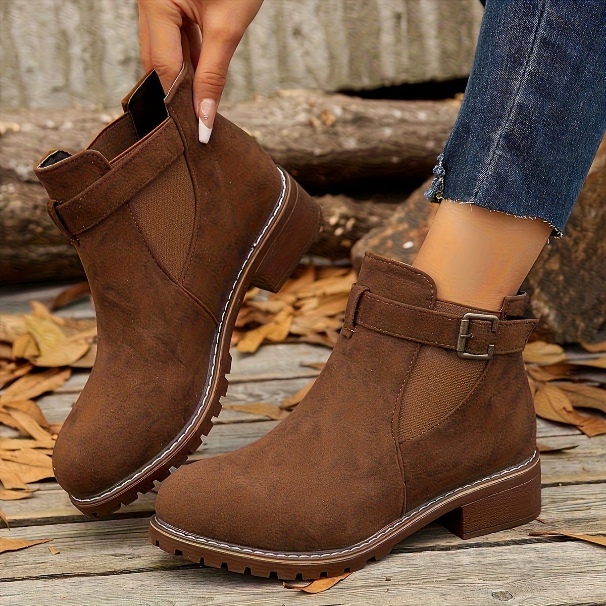 Sienna Buckle Chelsea Ankle Boots