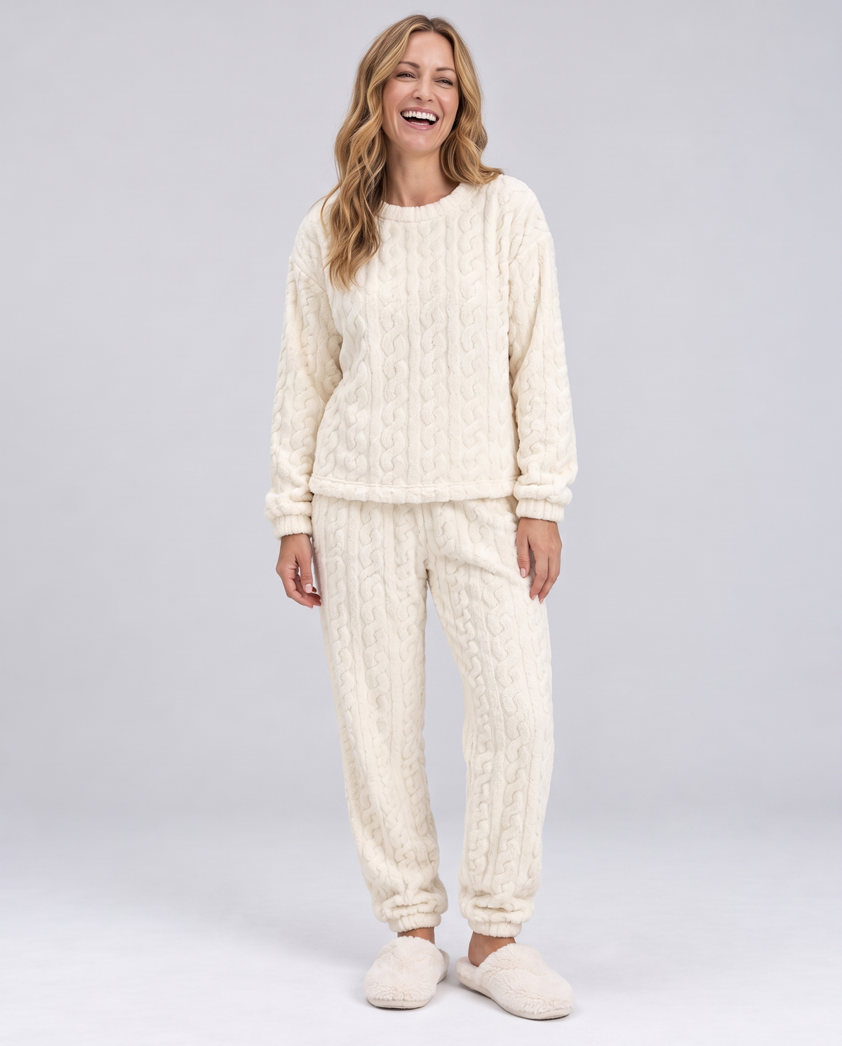 Pyjama Set – Olwen Thermal Fleece Cable Lounge Set