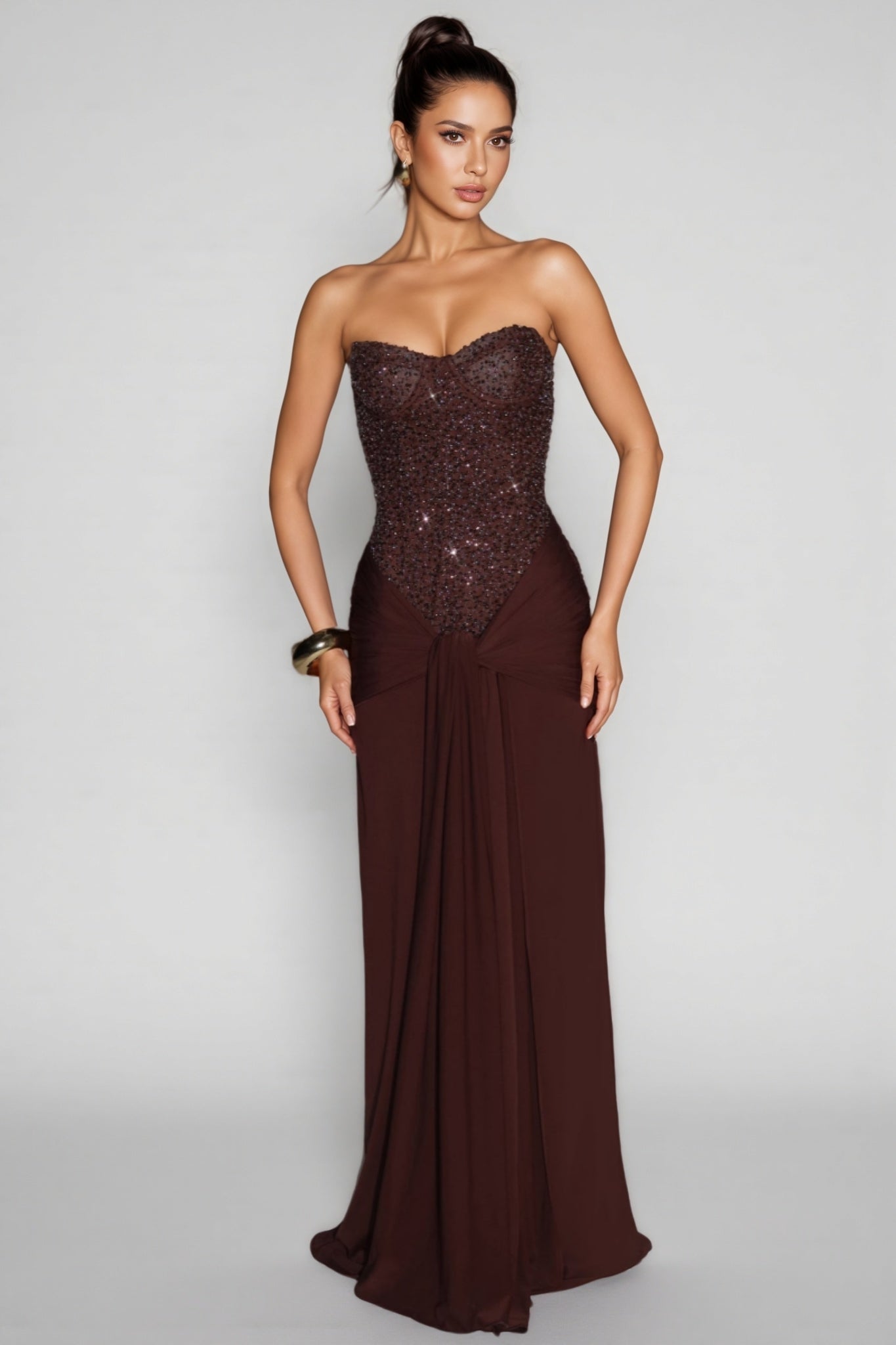 Carina Sequin Corset Maxi Dress