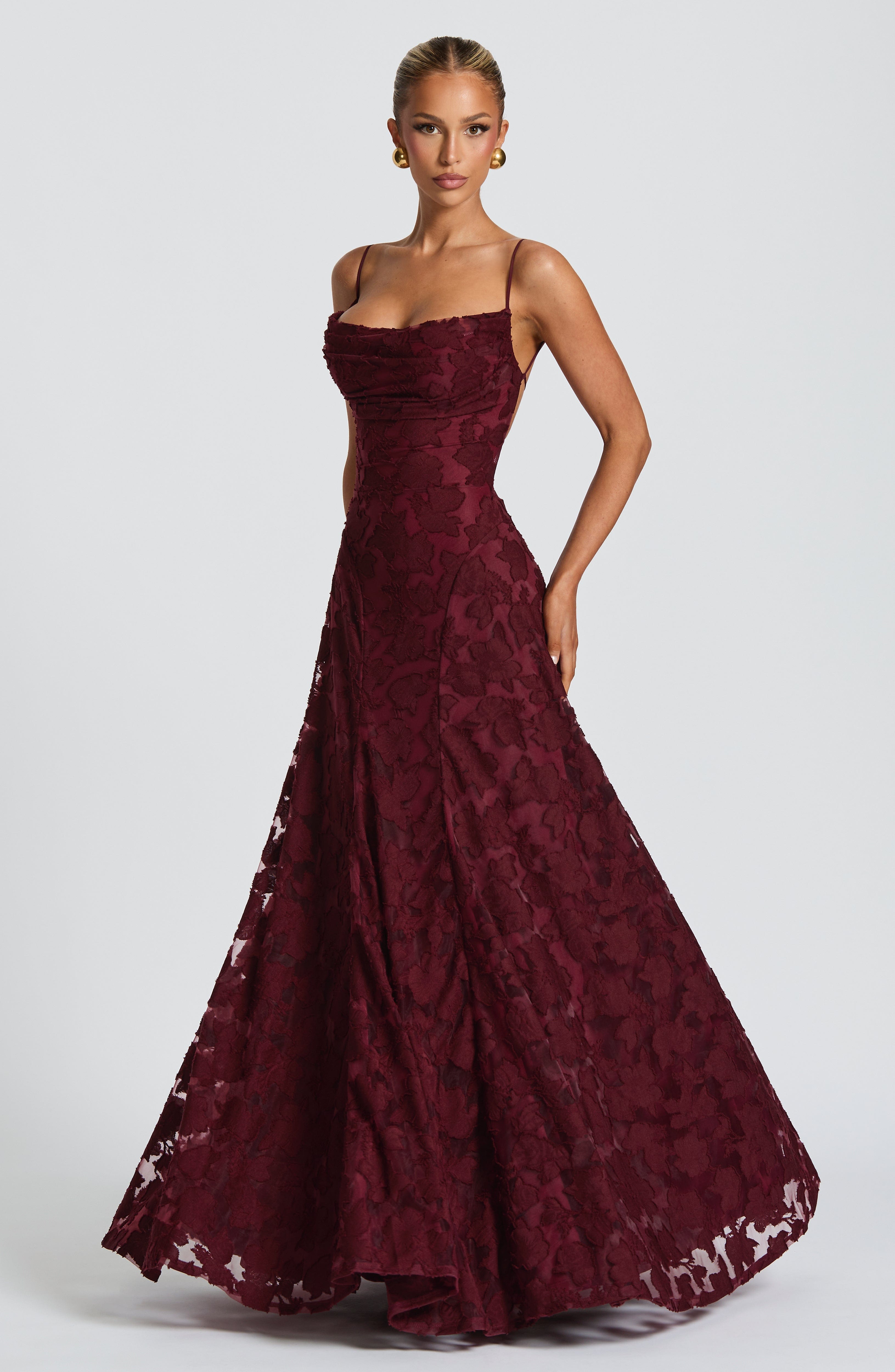 Rosalie Floral Cowl Neck Maxi Dress