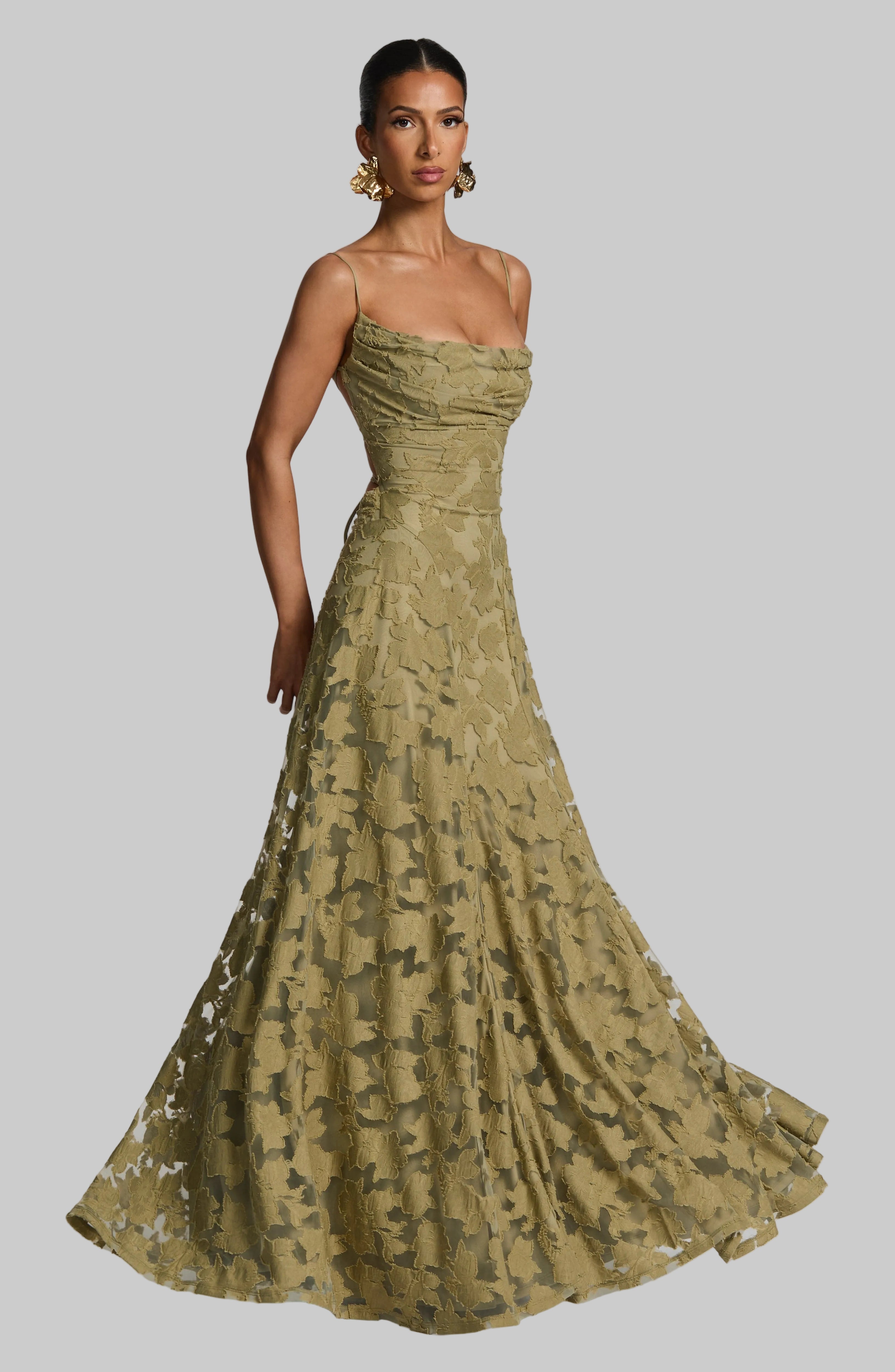 Rosalie Floral Cowl Neck Maxi Dress