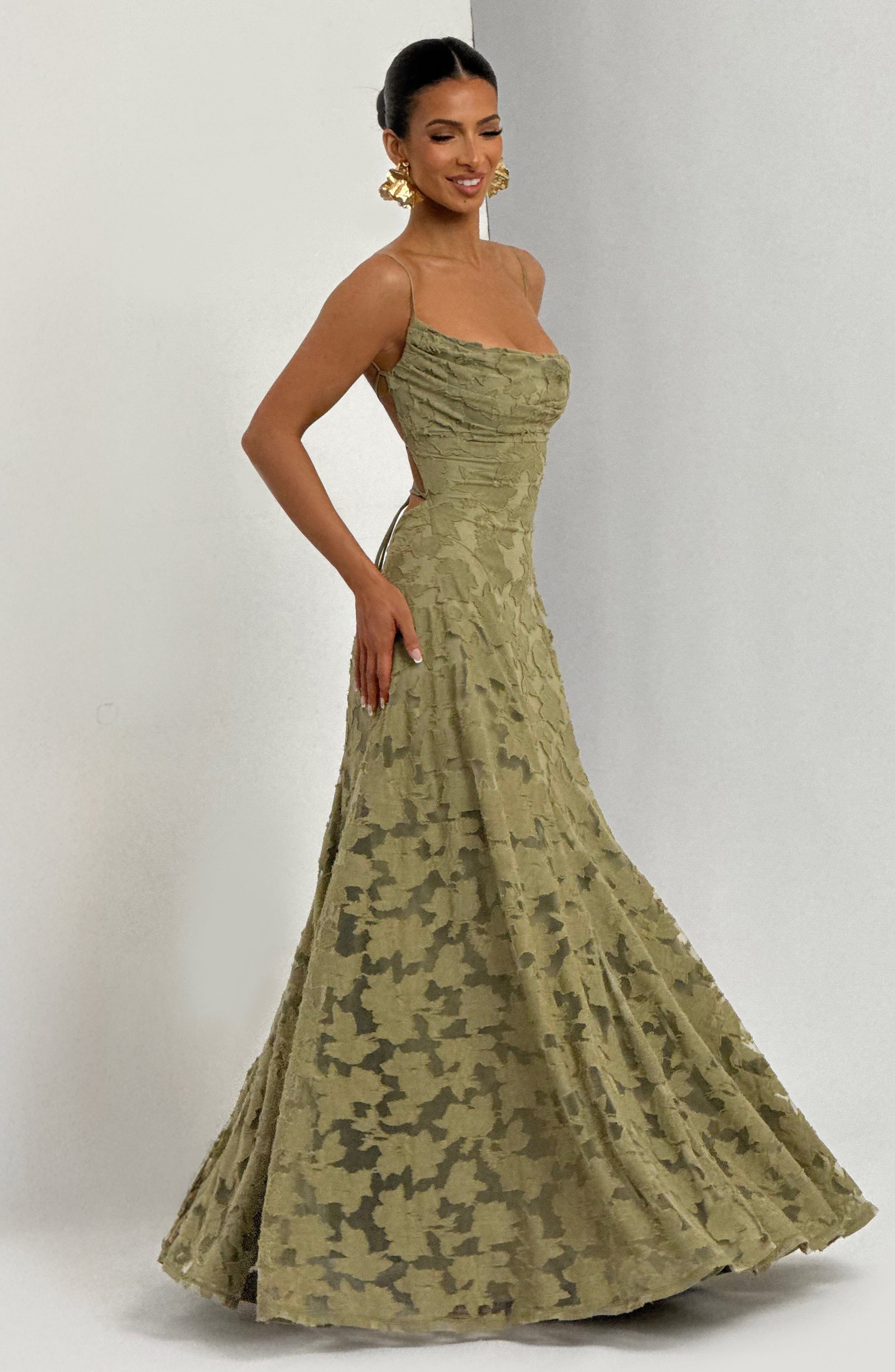 Rosalie Floral Cowl Neck Maxi Dress