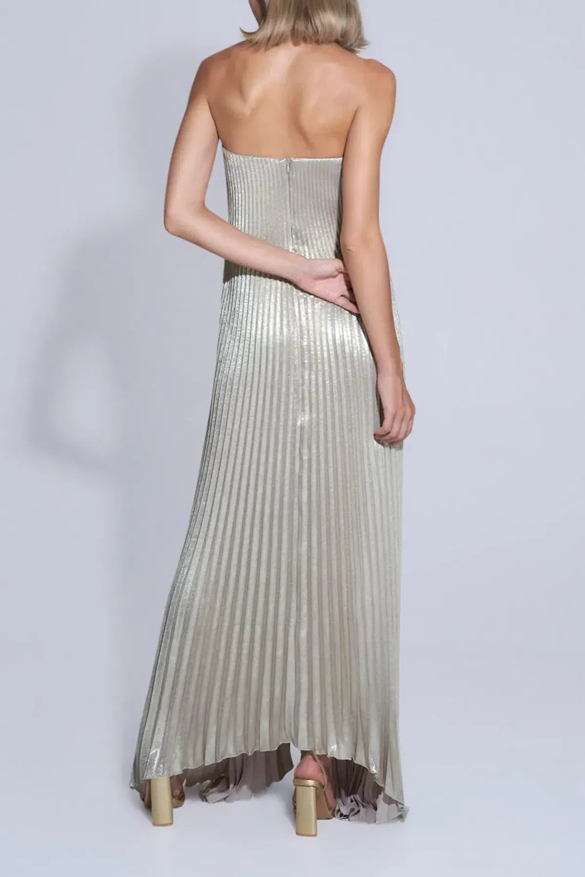 Aleya | Pleated Tie Gown