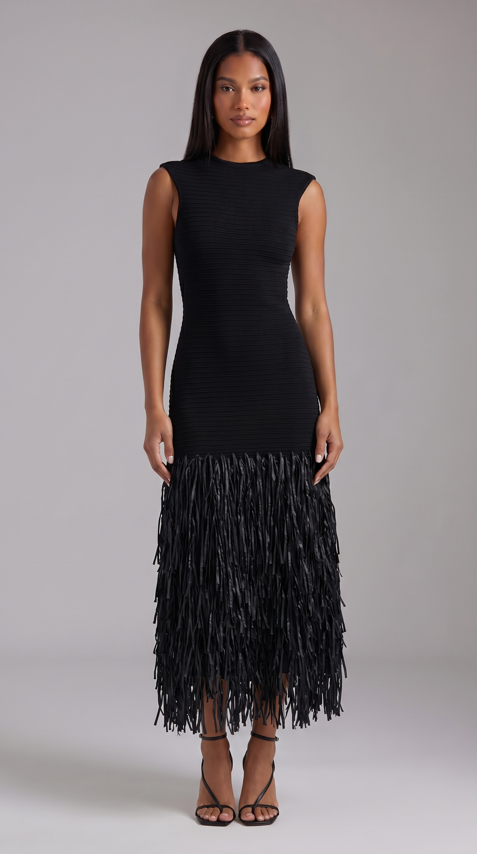 Noir Fringe Dress