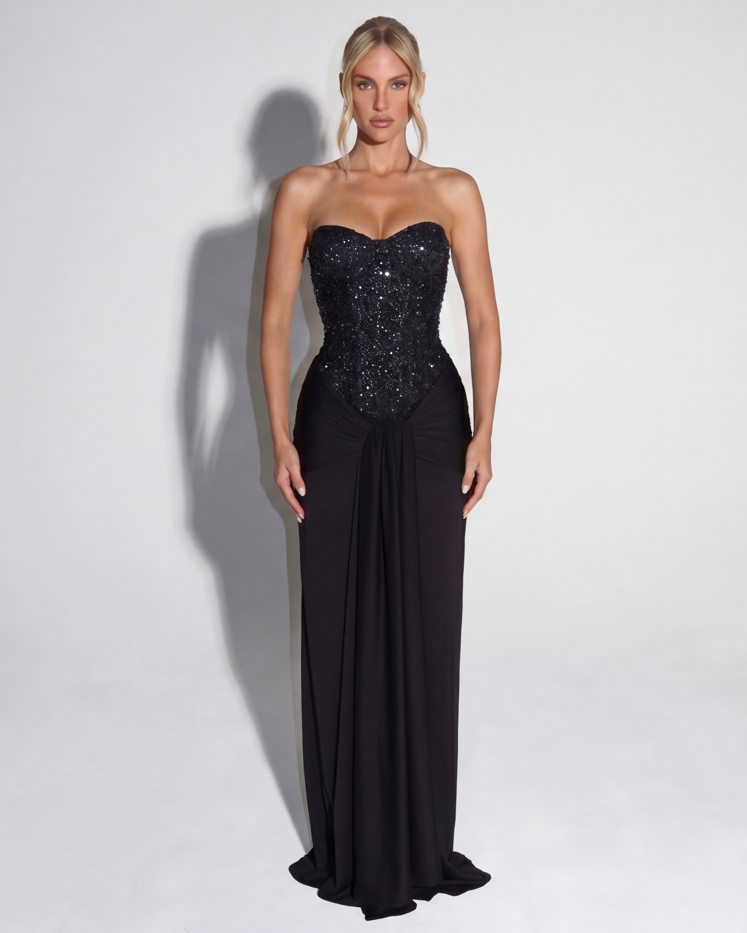 Carina Sequin Corset Maxi Dress
