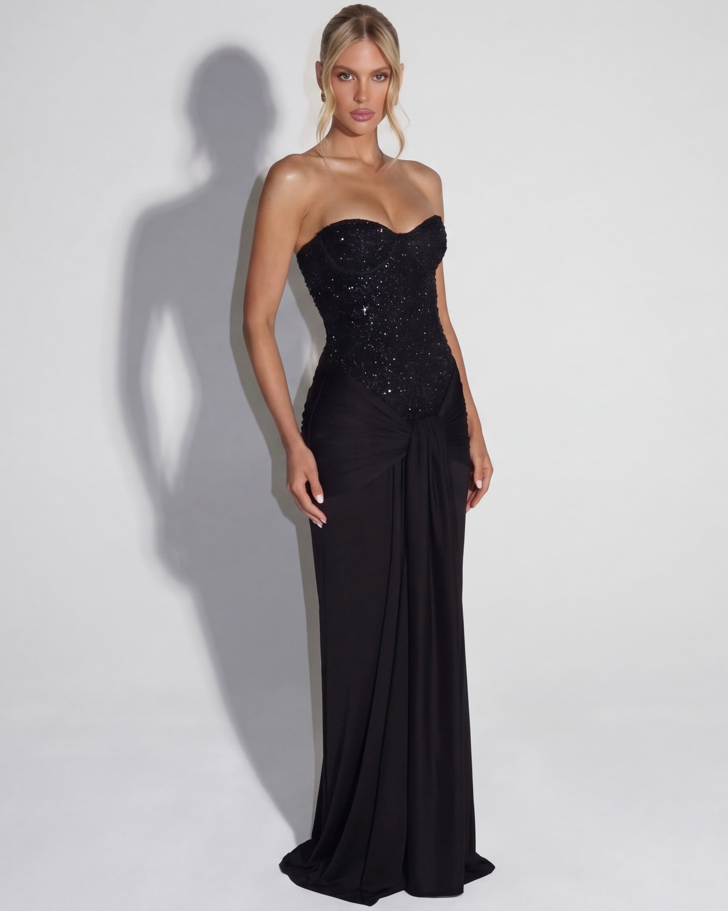 Carina Sequin Corset Maxi Dress
