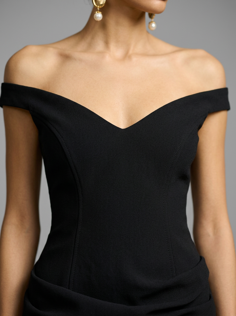 Avery | Off-Shoulder Sculpted Mini Dress