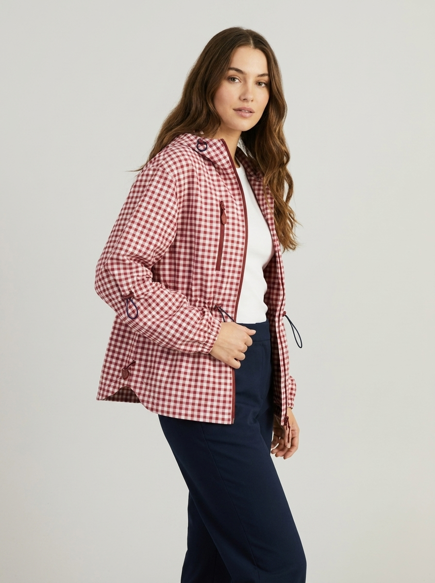 Amelia Waterproof Check Raincoat