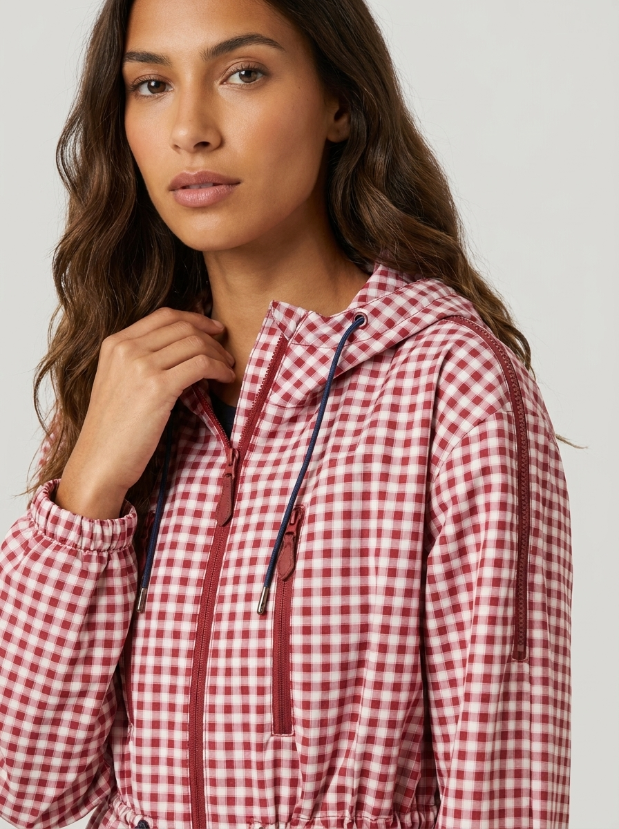 Amelia Waterproof Check Raincoat