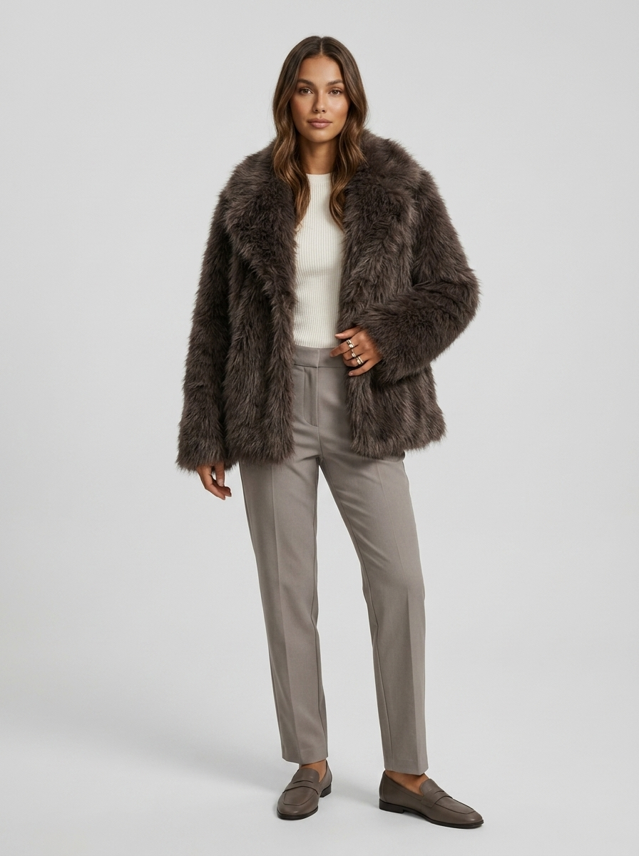 Women's Faux Fur Coat – Alessia Winter Faux Fur Jacket