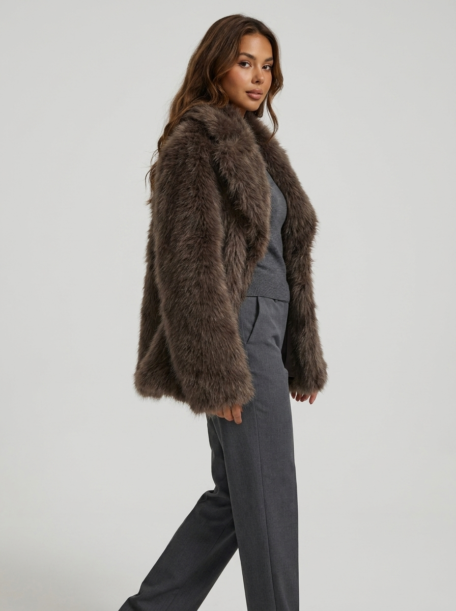 Women's Faux Fur Coat – Alessia Winter Faux Fur Jacket