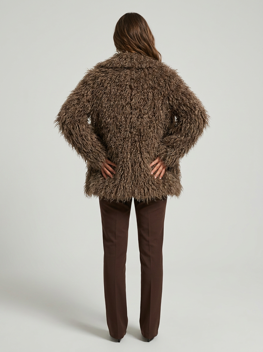 Women's Faux Fur Coat – Valentina Mongolian Faux Fur Coat