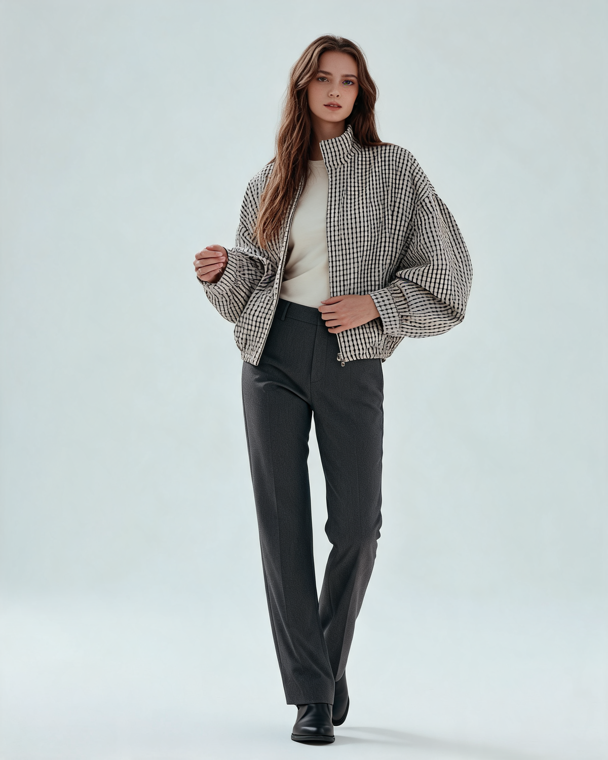 Bomber Jacket – Emilia Check Bomber Jacket