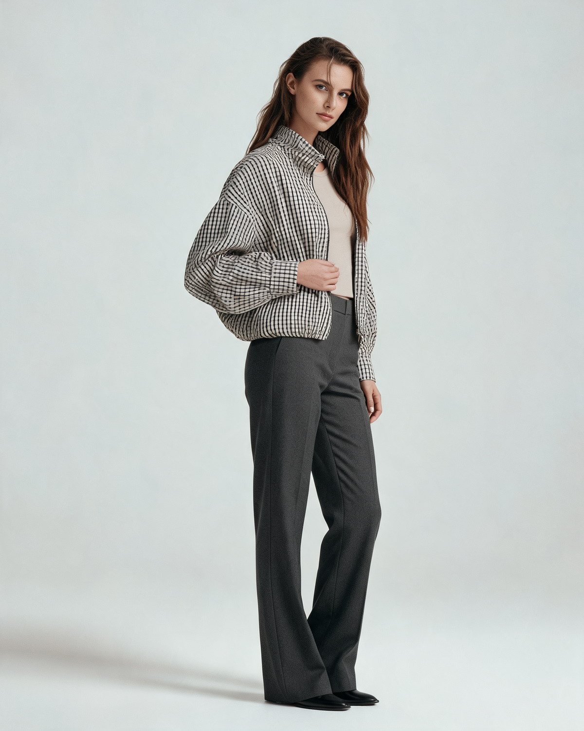 Bomber Jacket – Emilia Check Bomber Jacket