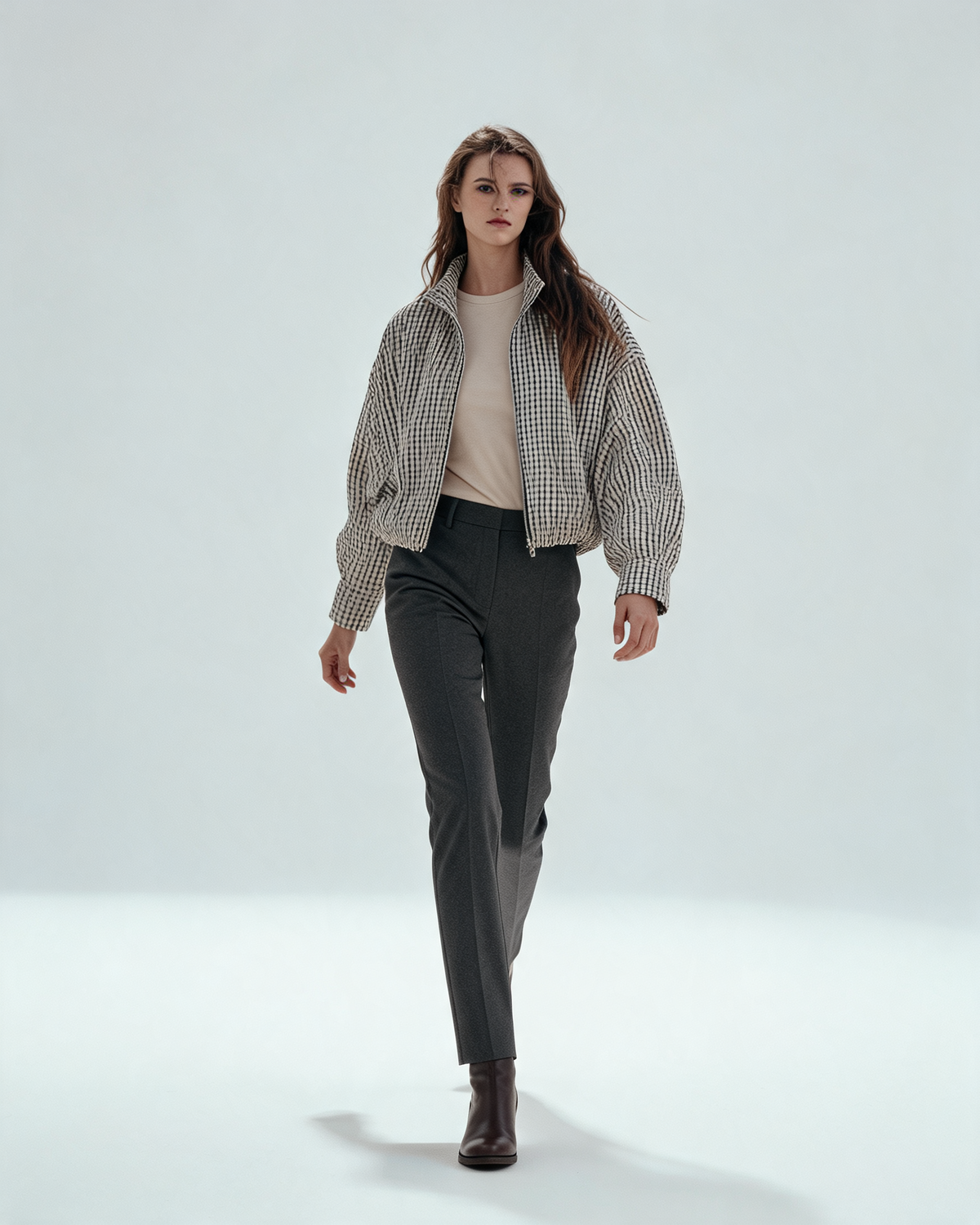 Bomber Jacket – Emilia Check Bomber Jacket