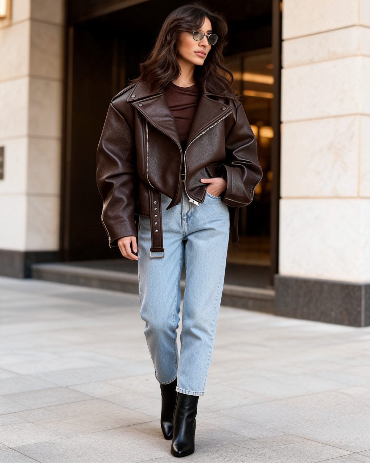 Faux Leather Jacket – Regina Cropped Moto