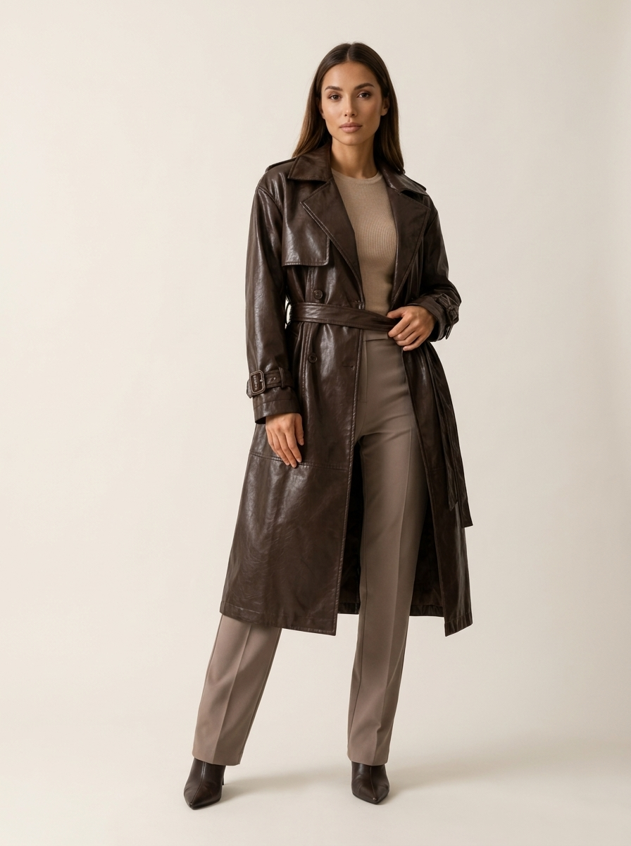 Trench Coat – Inez Faux Leather