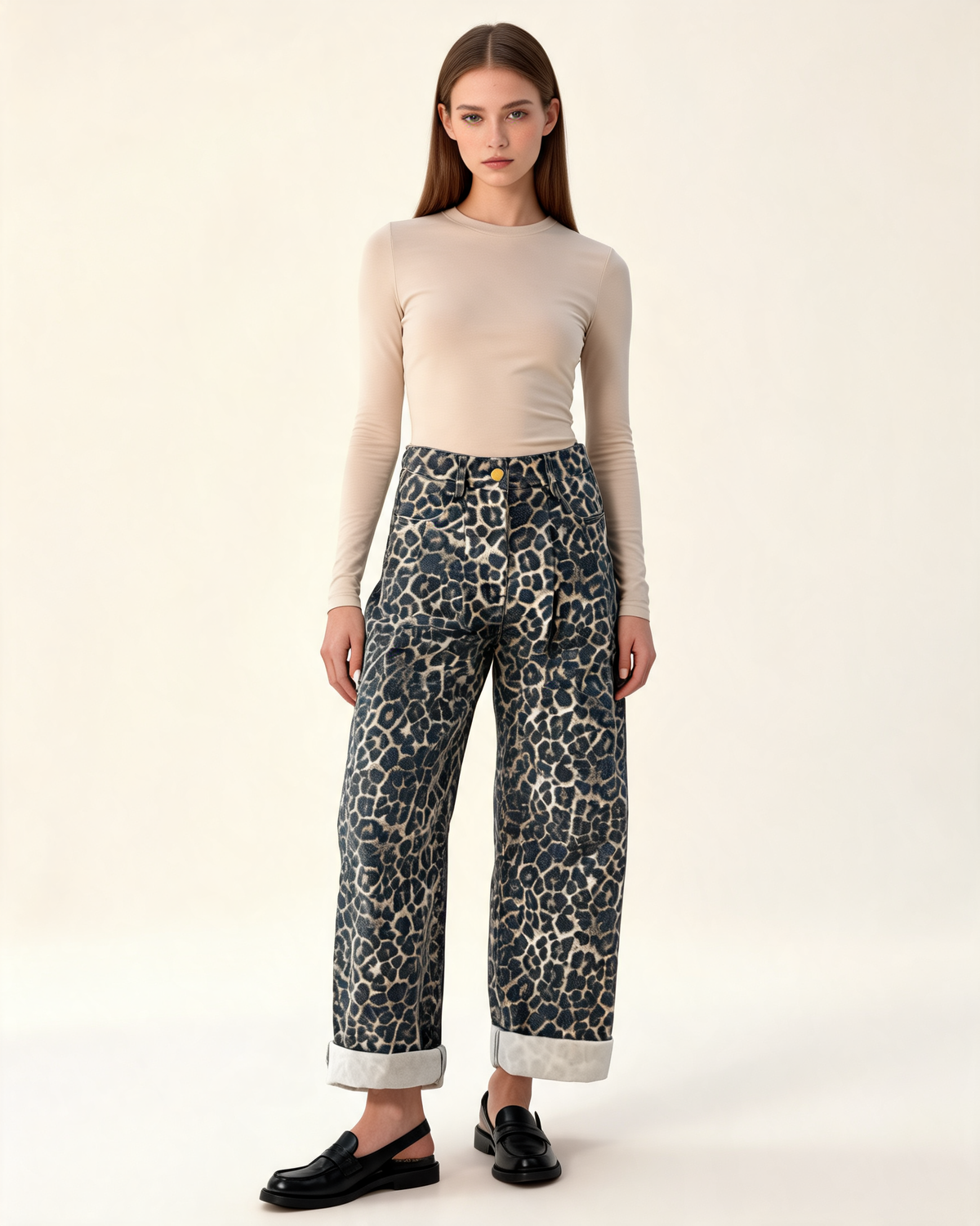 Wide Leg Jeans – Mei Leopard