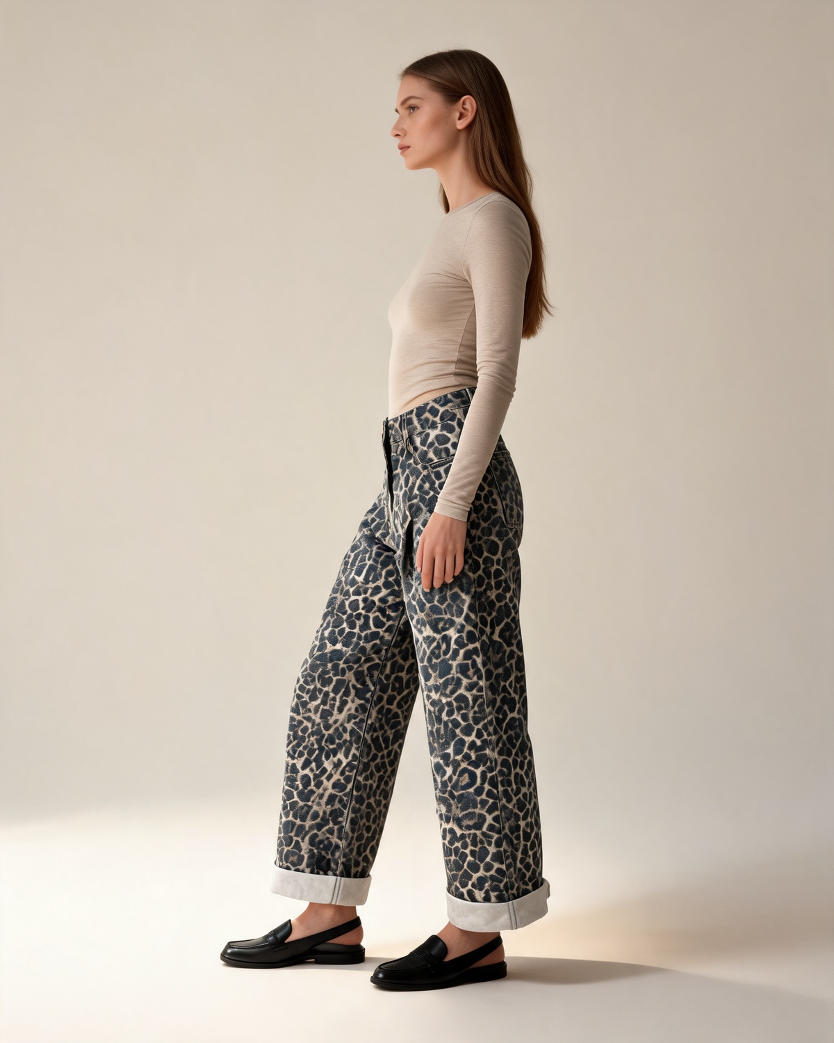Wide Leg Jeans – Mei Leopard