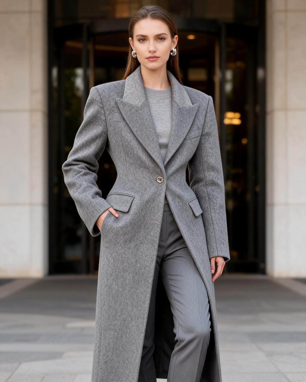 Long Coat – Mariela Button Front