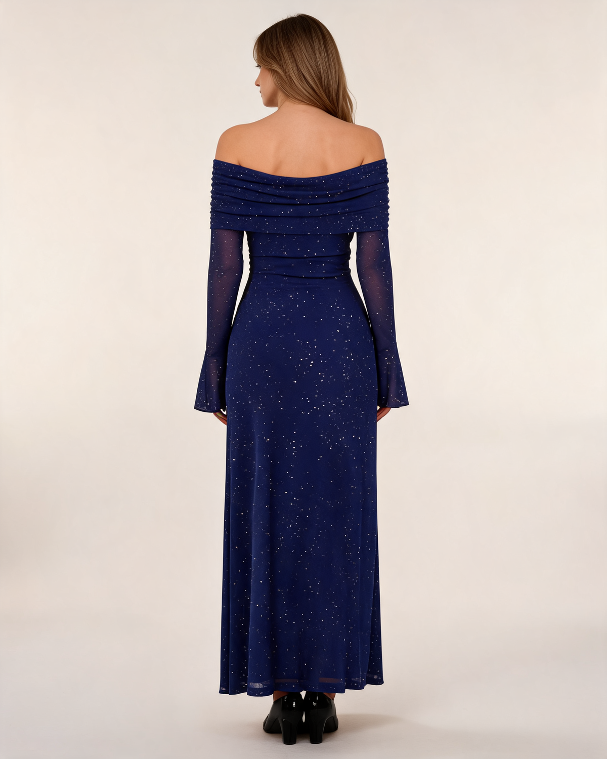 Glitter Dress – Isabeau Off Shoulder Maxi