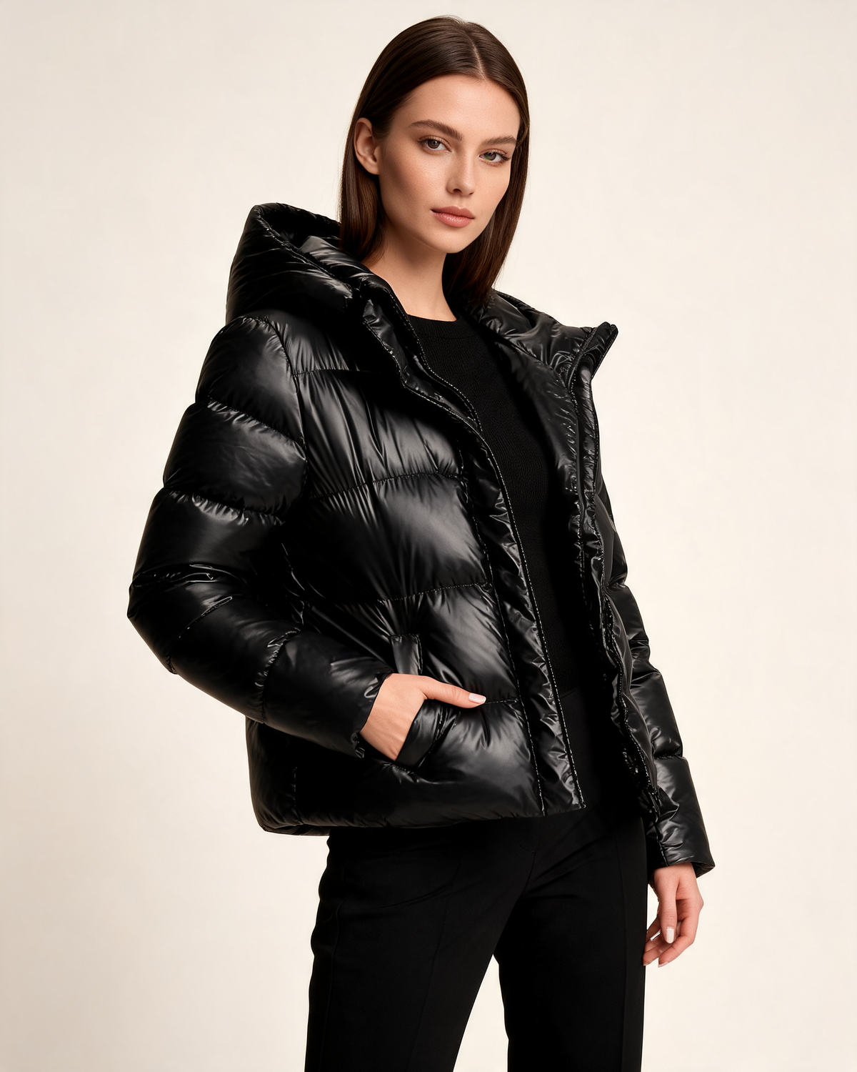 Winter Jacket – Alina Glossy Puffer