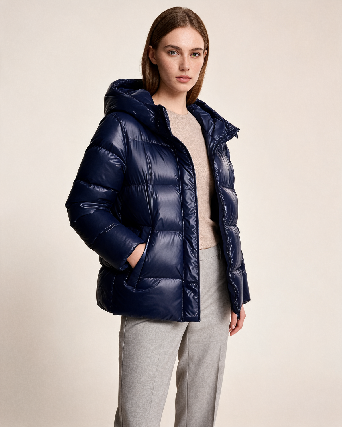 Winter Jacket – Alina Glossy Puffer
