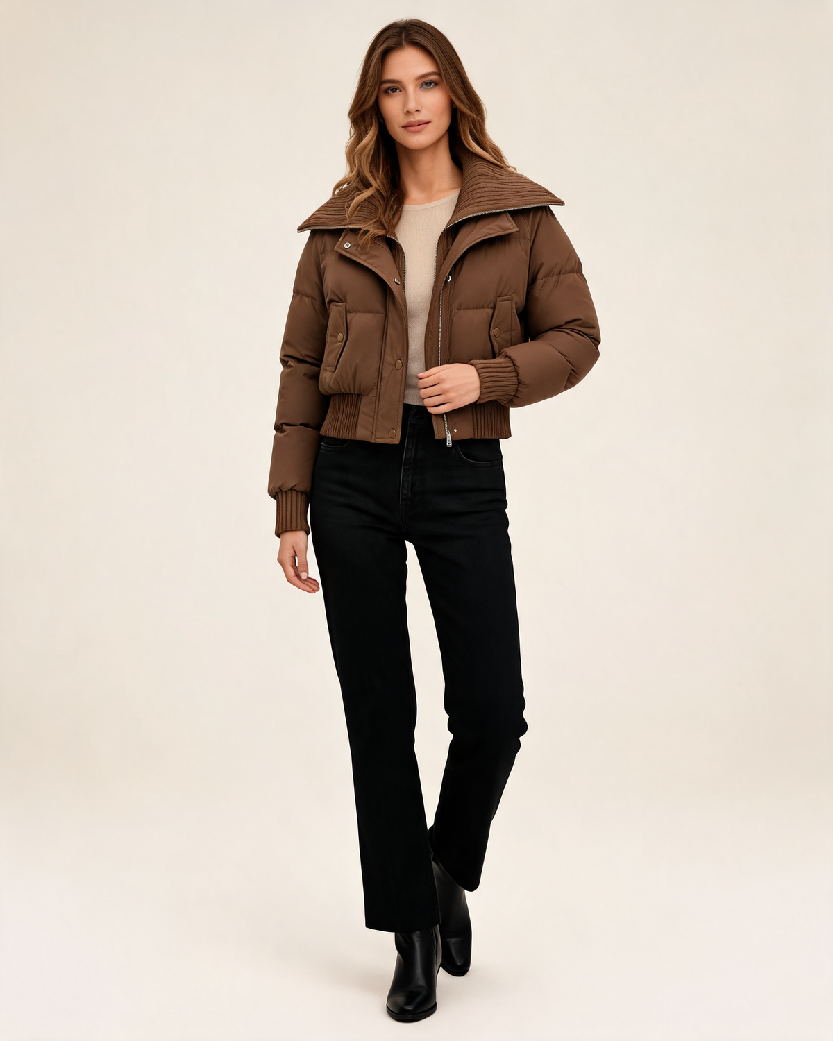 Winter Jacket – Odessa Knit Collar Puffer