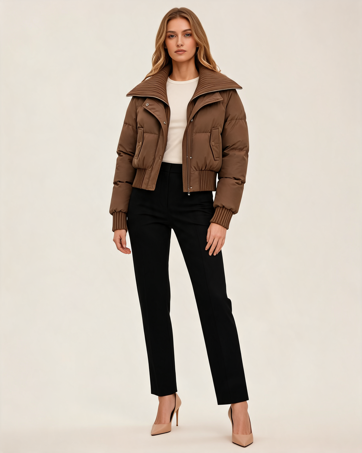 Winter Jacket – Odessa Knit Collar Puffer