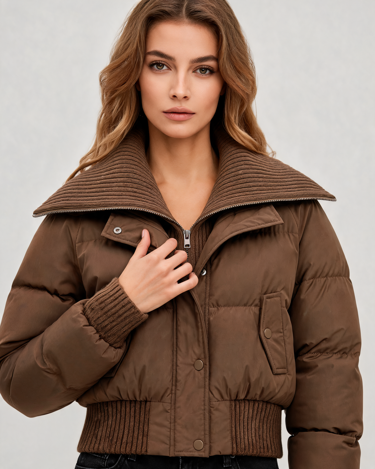Winter Jacket – Odessa Knit Collar Puffer
