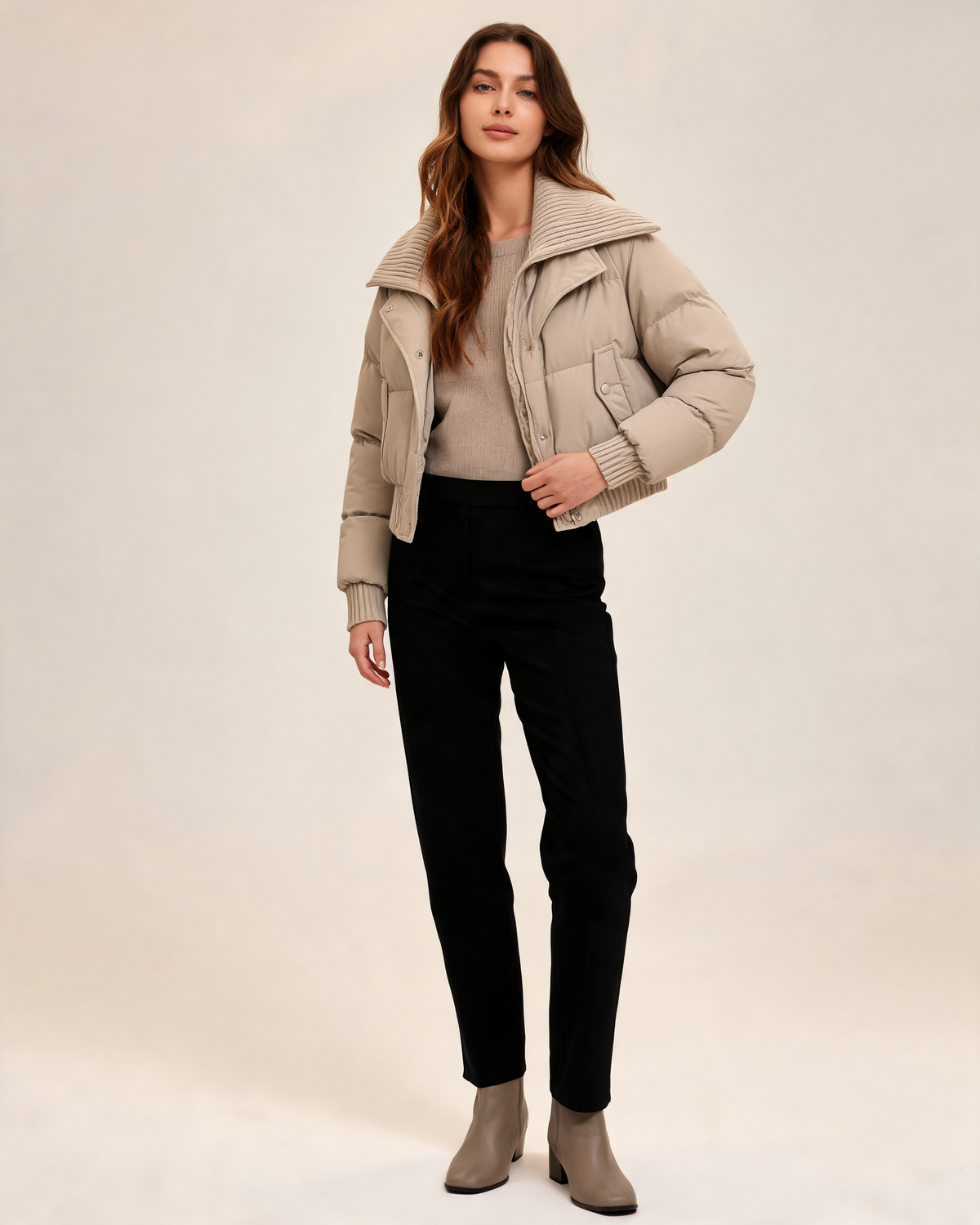 Winter Jacket – Odessa Knit Collar Puffer