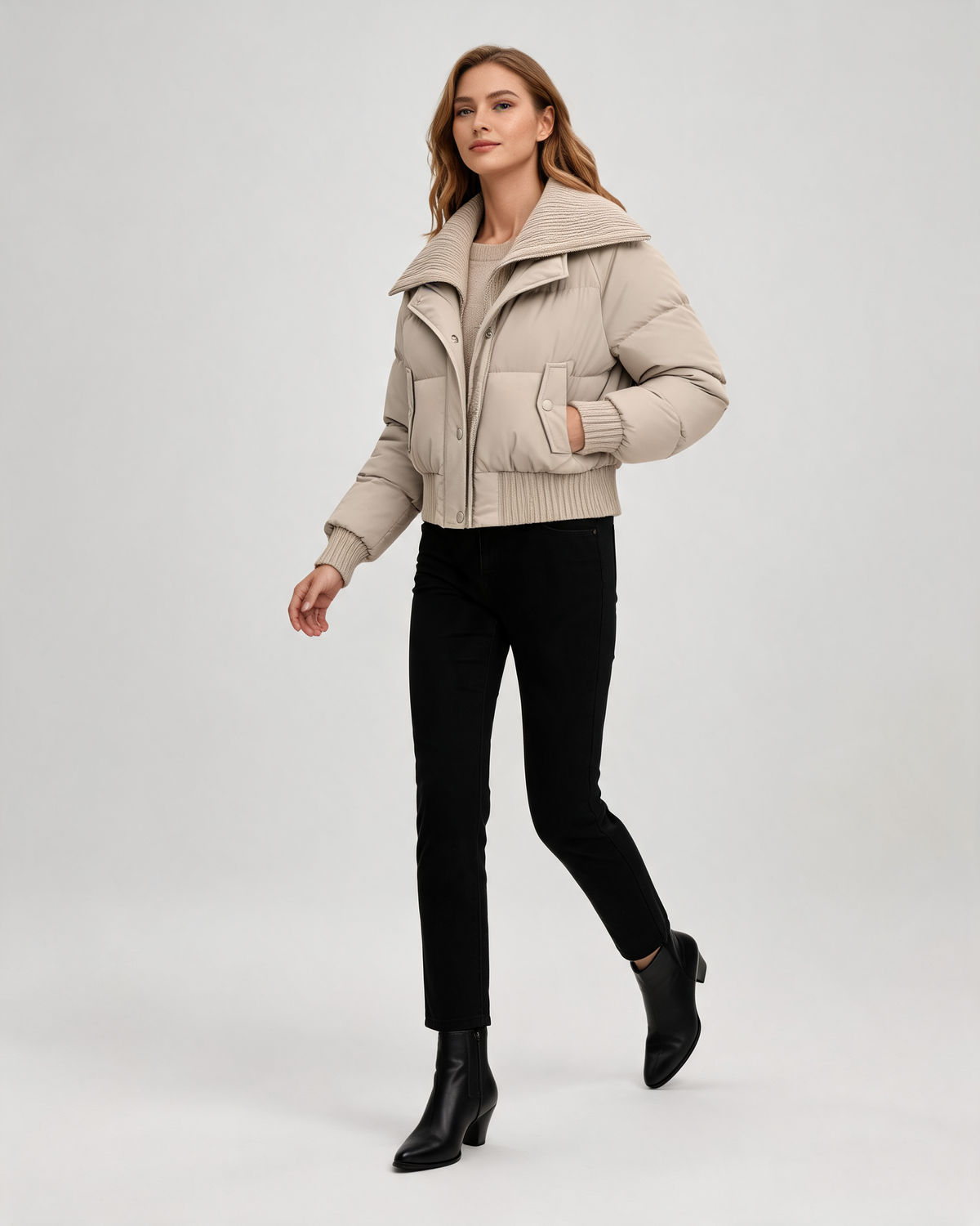 Winter Jacket – Odessa Knit Collar Puffer