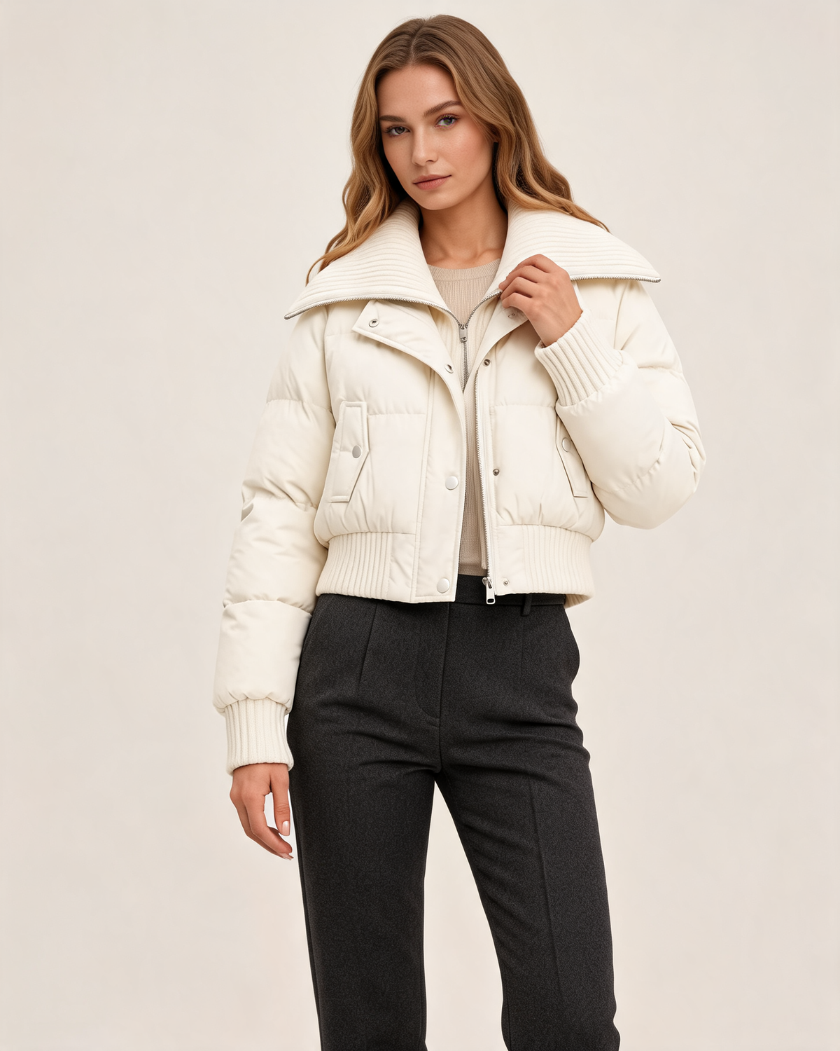 Winter Jacket – Odessa Knit Collar Puffer