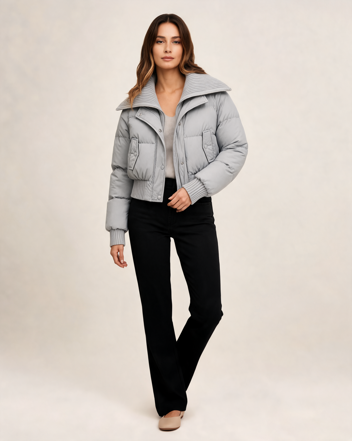 Winter Jacket – Odessa Knit Collar Puffer
