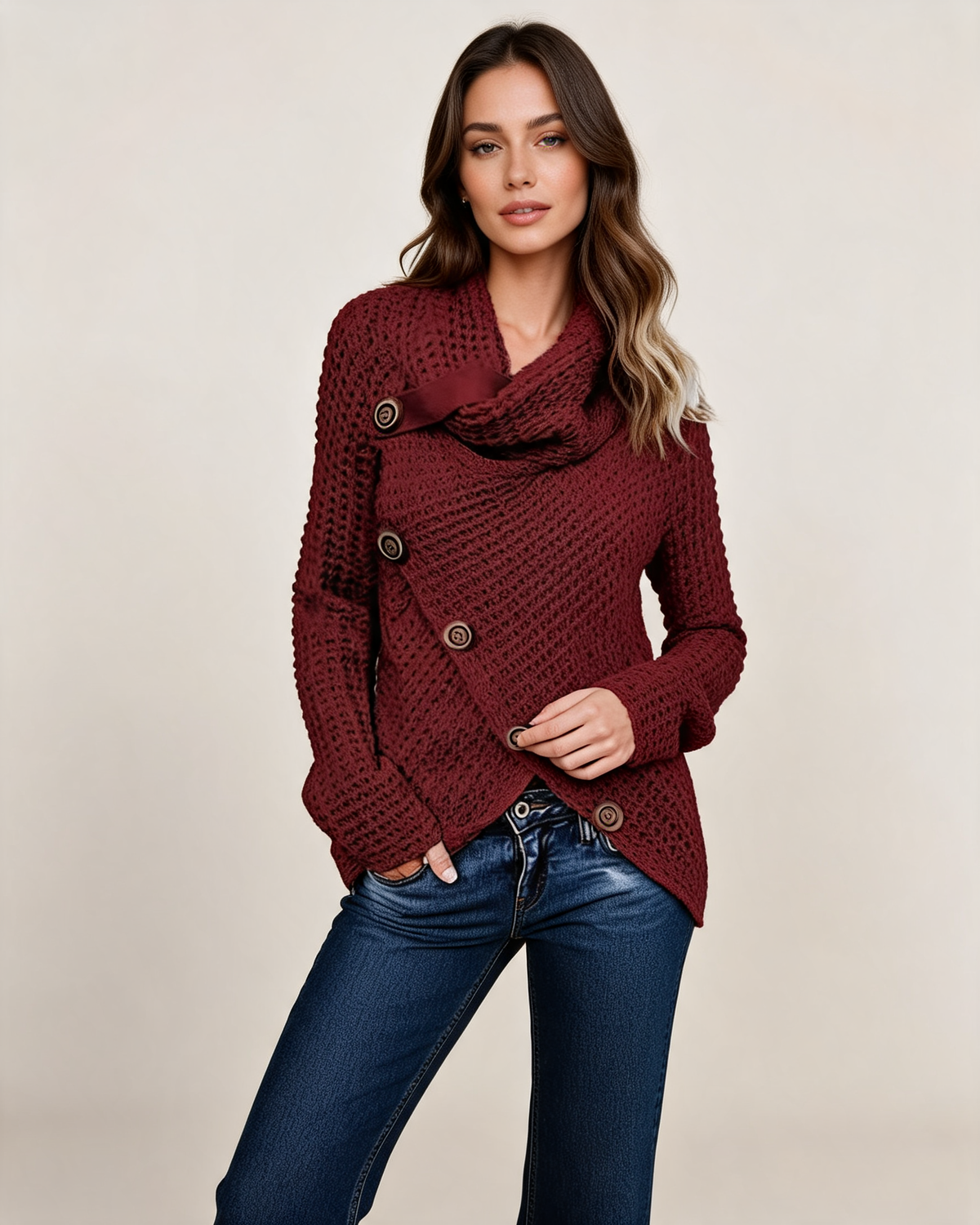Knit Sweater – Isabeau Cowl Neck