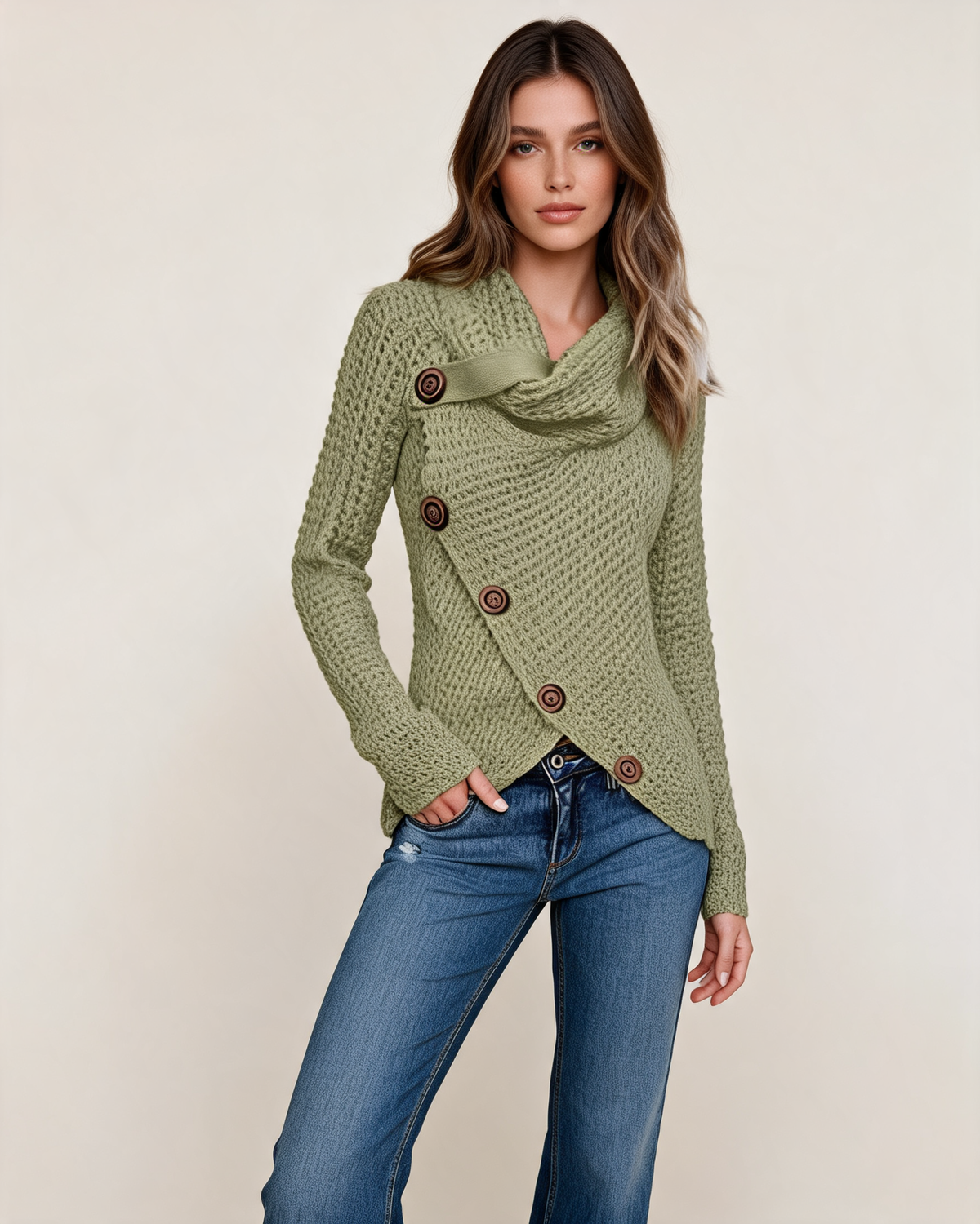 Knit Sweater – Isabeau Cowl Neck