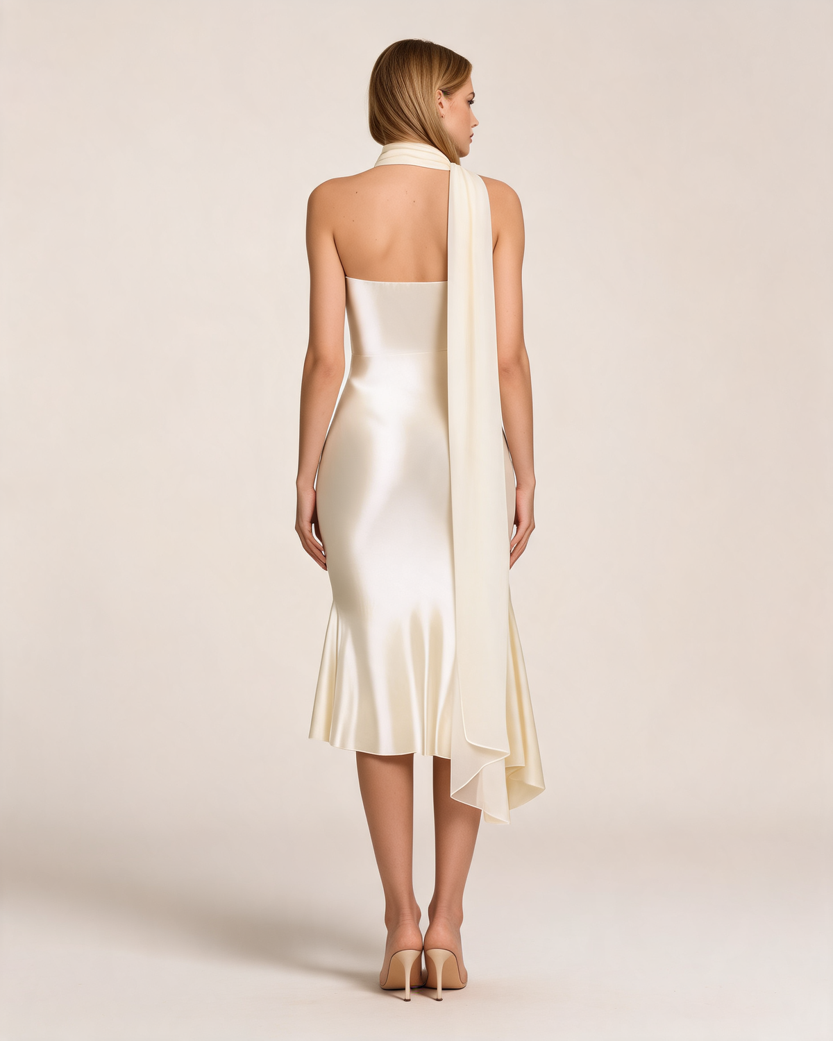 Satin Dress – Delara Scarf Detail Midaxi