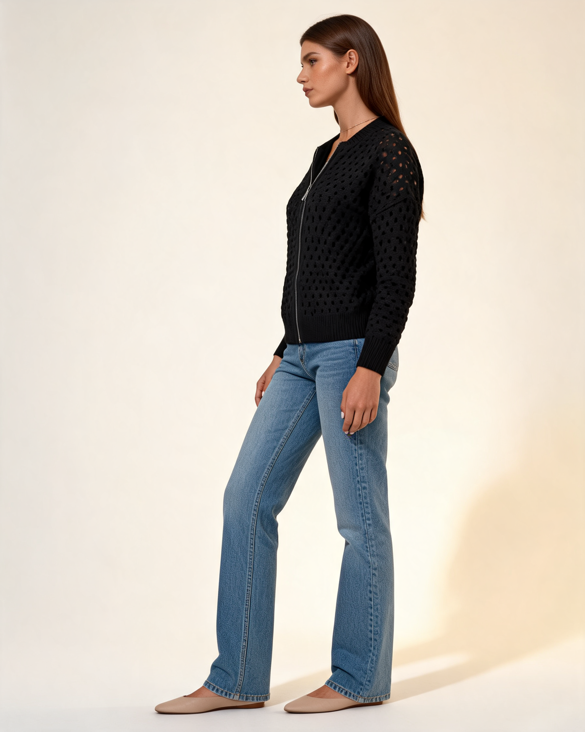 Cardigan – Vianne Zip Front Knit